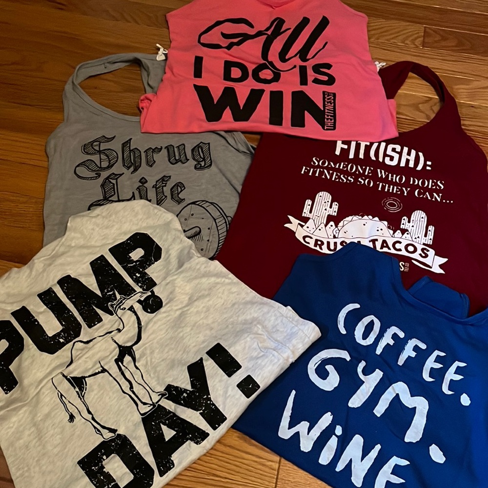 Lot of 5 work out tank tops.